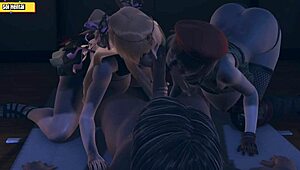 むちむち２娘がラッキー男と３Pで汁だく楽しむ