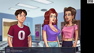 Roxxy Performs Deepthroat, Titty Fuck, and Doggystyle in Summertime Saga