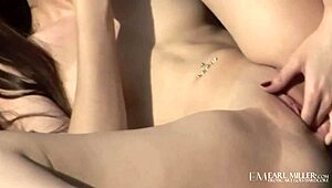 Tight Brunette Teen Sasha Grey Vibrates Shaved Pussy Outdoors on Trampoline, Squirting in Doggystyle Bend