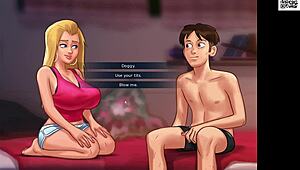 Roxxy Performs Deepthroat, Titty Fuck, and Doggystyle in Summertime Saga