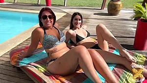 I'm Vanessa, being naughty with Candie before our trio, oh god those big tits!