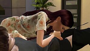 Bored girlfriend says, Suck it good, lucky boyfriend! Her 3D hentai skills shine in Simlish Dzire S2 E2.