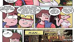 Dipper's wild foursome reverse gangbang at the cabin orgy this summer