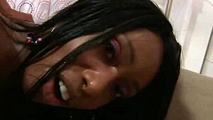 America moore delivers intense blowjob and handjob on ebony natural tits