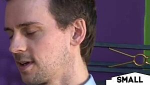 femdom group mocks and jerks small 18+ cock dude