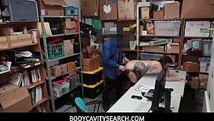 hot girl shoplifter fucked by guard in office - eden sin