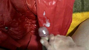 i cum hard on my sister-in-law's delicious nylon jacket