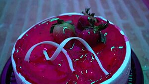 natalie enjoys food on her body!