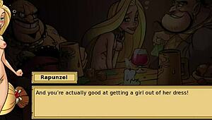 Repunzel's wild ride: Hentai threesome with blonde and cumshot
