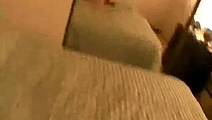 Blonde teen slut jerks cock with intense handjob teasing