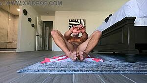 Detailed Naked Workout Session with Muscular Bodybuilder