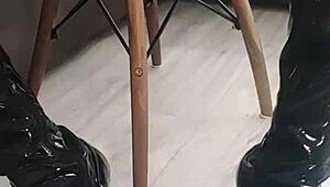 Veve Pops Balloons in Latex Stockings with Sharp Needle