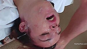 Busty British Teen Bukkake with Amateurs in Stockings Getting Facials and Wanking