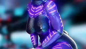 Furry yiff anal sex with human in intense cowgirl position