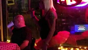 At the tranny party, the blonde shemale gets wild with everyone