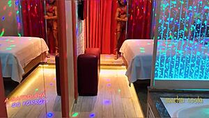 Wife Dances on Pole, Face Covered in Cum