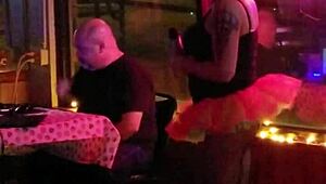 At the tranny party, the blonde shemale gets wild with everyone