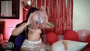 Inflated Balloons for Looner Daddy - What a Kinky Show!