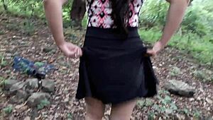 he fucks her in the forest and cums inside outdoors