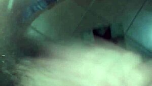 Guy enjoys private relaxation in bathroom