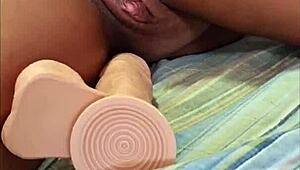 blonde enjoys favorite toy