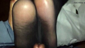 Asian shemale gets a gay massage and cumshot