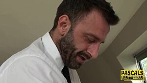 Busty Submissive Deepthroats in Heels for Master