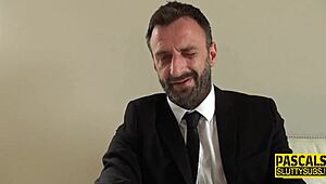 Busty Submissive Deepthroats in Heels for Master