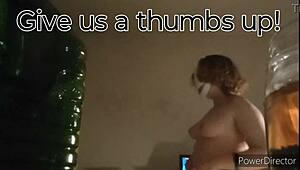 Two amateur girls with big natural tits explore their petite bodies