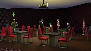 The Sims 4 Strip Club Gameplay Part 3: Teen Dancer Teases with Handjob and Creampie in Night Club Fun