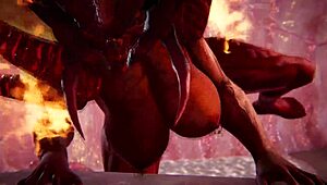 Demon Queen Of Hell Tests Various Dildos For Halloween