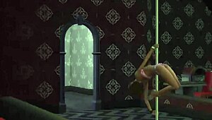The Sims 4 Strip Club Gameplay Part 3: Teen Dancer Teases with Handjob and Creampie in Night Club Fun