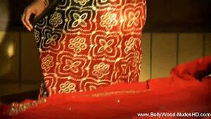 a warm indian babe lounges nude, showing natural tits and hairy body in softcore solo