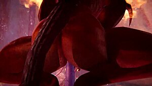 Demon Queen Of Hell Tests Various Dildos For Halloween