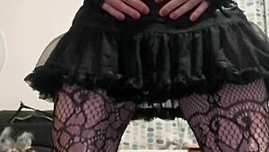 girl pees on bedroom floor with volume up for effect