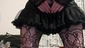 girl pees on bedroom floor with volume up for effect