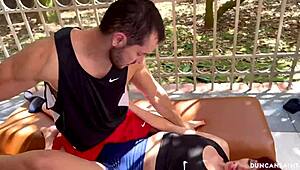 She Couldn't Resist Her Trainer's Blowjob in the Gym