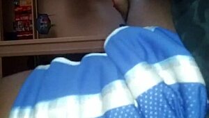 Big black ass bounces on massive cock