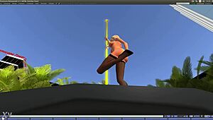 I admire the beautiful blonde dancing seductively on the pole