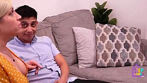 Passionate Kiss From Step Mom Ignites His Big Shaft