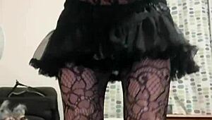 girl pees on bedroom floor with volume up for effect