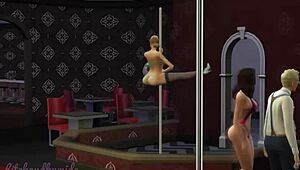 The Sims 4 Strip Club Gameplay Part 3: Teen Dancer Teases with Handjob and Creampie in Night Club Fun