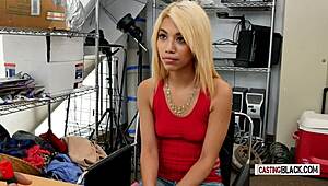 A Blonde Teen 18+ Participates In Casting Interview