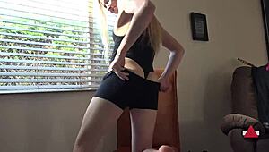 Blonde Bombshell Begs for Cum on Her Tight Ass
