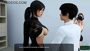 Milf teacher cosplays naughty student for bent over masturbation and cumshot