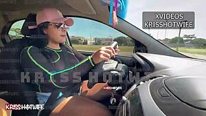 WIFE EXPOSES SEE-THROUGH BLOUSE TO STRANGERS AT GAS STATION