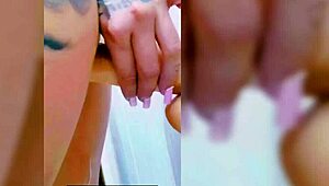 that fit latina teen working out her big ass in the gym with a huge cock toy