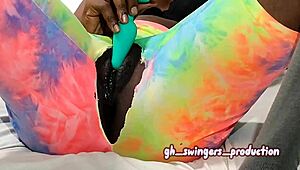 I caught my girlfriend with her toy and joined in.