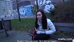 exquisite czech nympho tempted in the mall, clothes ripped during pov blowjob