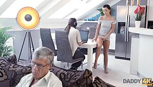 Daddy4k's young wife gets her tight pussy pounded by an older man